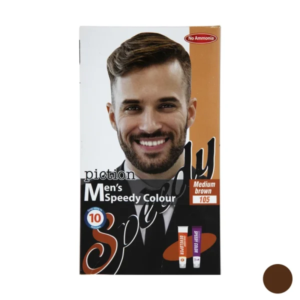 کیت رنگ مو آقایان پیکشن کد 105 رنگ قهوه ای روشن