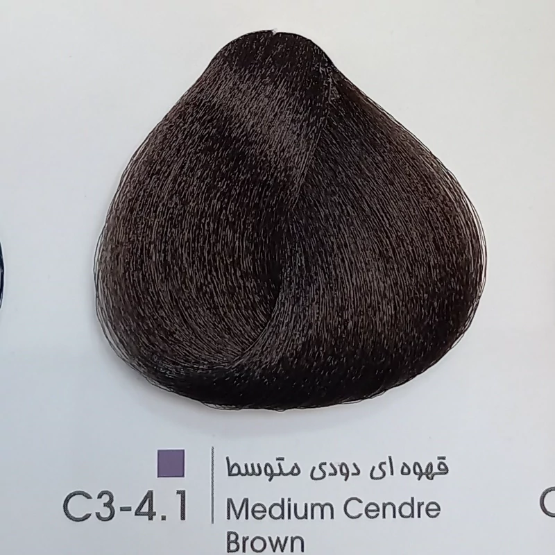 رنگ مو لیونل شماره C3-4.1 رنگ قهوه ای دودی متوسط حجم 100 میل - Image 2